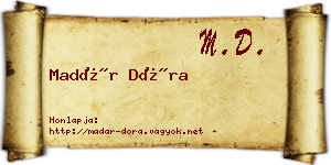 Madár Dóra névjegykártya